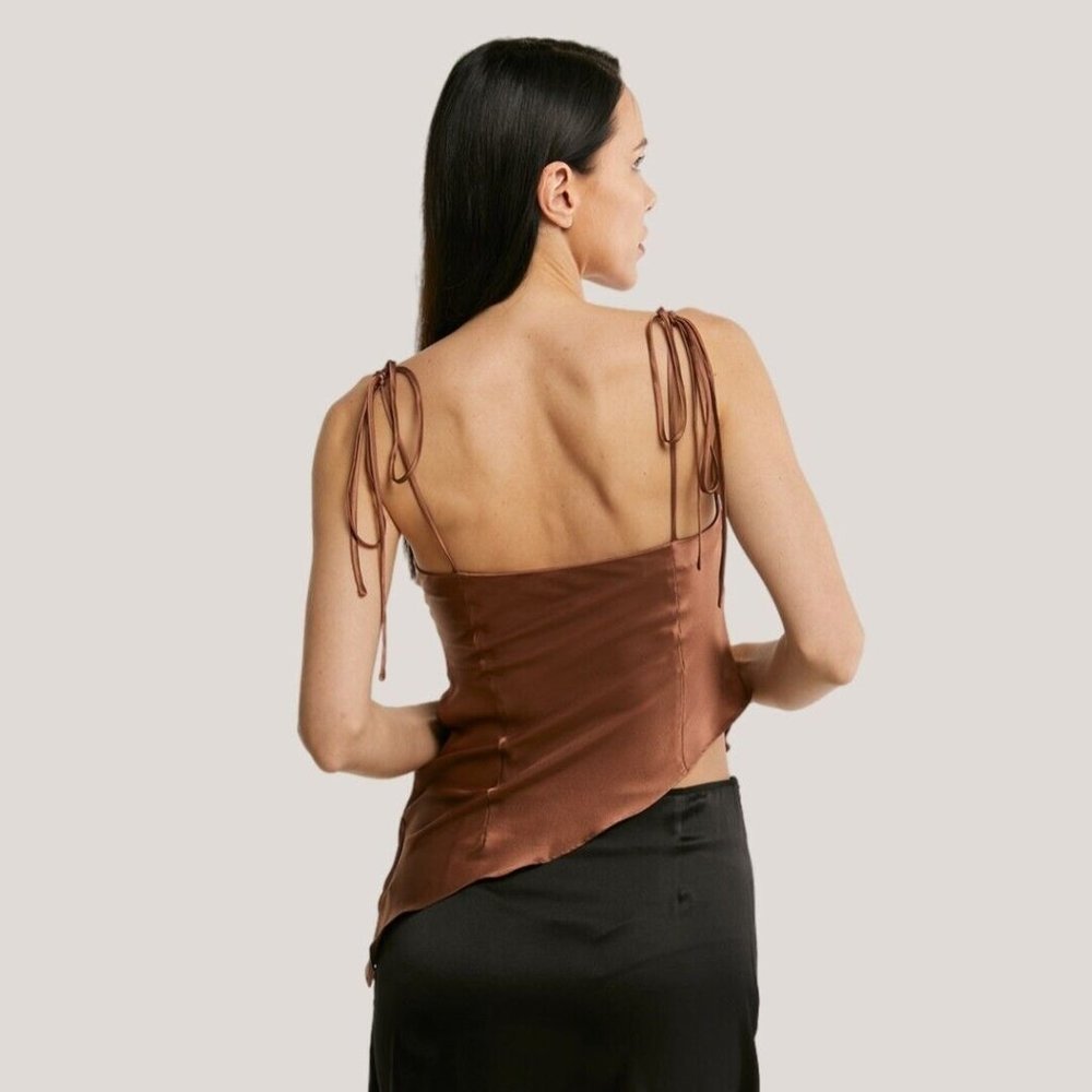 nap loungewear Cowl-Neck 100% Silk Camisole. B057 - Picture 4 of 9